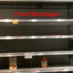 Empty Shelves in a food shortage