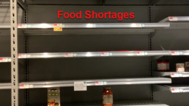 Empty Shelves in a food shortage