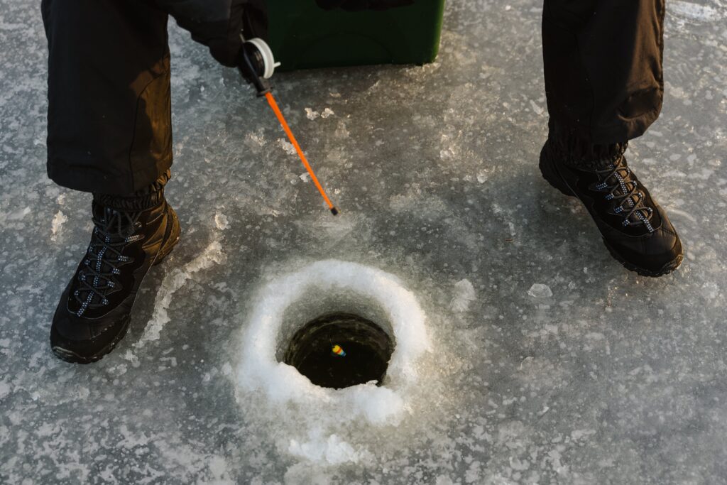 Ice fishing hole